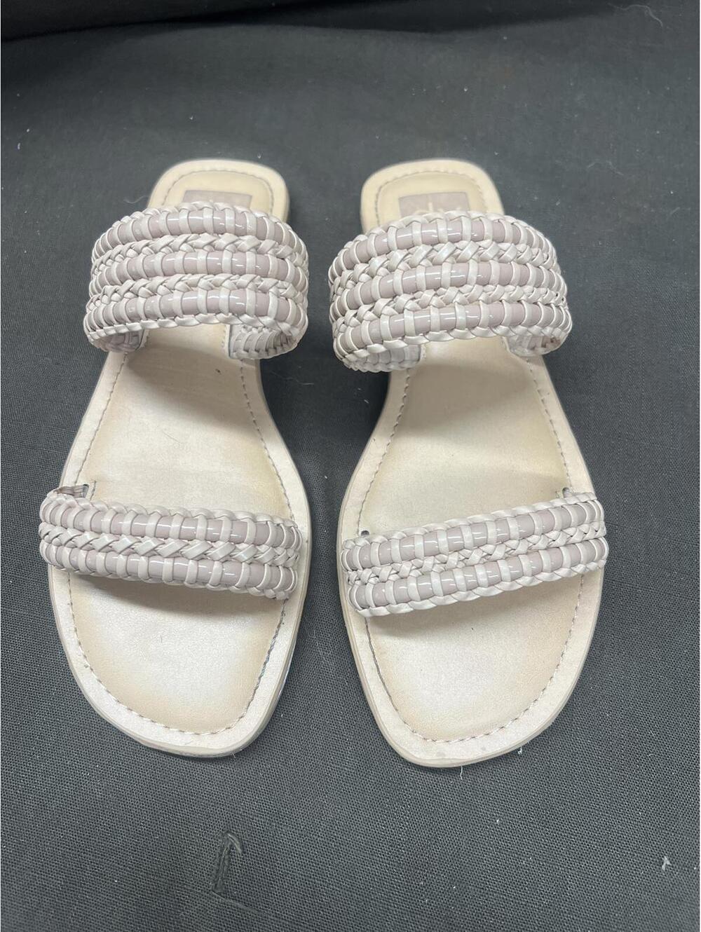 Dolce Vita White Braided Strap Slide Sandals